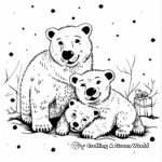 Cute Polar Bears Frozen Christmas Coloring Pages 4