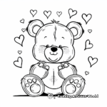 Cute Teddy Bear Valentine's Day Coloring Pages 1