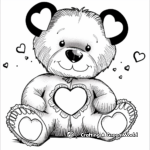 Cute Teddy Bear Valentine's Day Coloring Pages 2