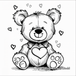 Cute Teddy Bear Valentine's Day Coloring Pages 3