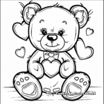 Cute Teddy Bear Valentine's Day Coloring Pages 4