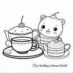 Dibujos para colorear de Juego de té kawaii 2