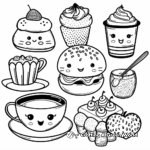 Dainty Kawaii Tea Set Coloring Pages 4
