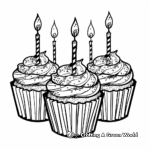 Decorative Birthday Cupcakes for Auntie Coloring Pages 1