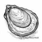 Delicate Oyster Seashell Coloring Pages for Adults 2