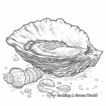 Delicate Oyster Seashell Coloring Pages for Adults 3