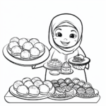Delicious Eid Feast Coloring Pages 2