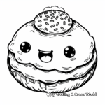 Delicious Kawaii Donut Coloring Pages 1