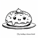 Delicious Kawaii Donut Coloring Pages 2