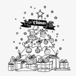 Delightful Christmas Cartoons Coloring Pages 1