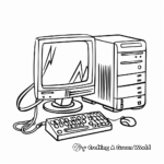 Desktop Computer and Accessories Coloring Pages 2