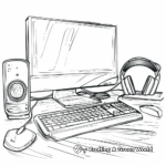 Desktop Computer and Accessories Coloring Pages 3