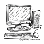 Desktop Computer and Accessories Coloring Pages 4