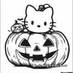 Detailed Adult Halloween Hello Kitty Coloring Pages 3