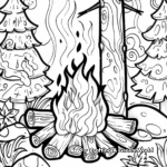Detailed Campfire Coloring Pages for Adults 1