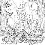 Detailed Campfire Coloring Pages for Adults 2