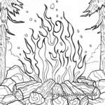 Detailed Campfire Coloring Pages for Adults 3