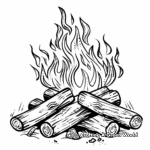 Detailed Campfire Coloring Pages for Adults 4