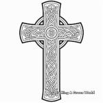 Detailed Celtic Easter Cross Coloring Pages for Adults 3