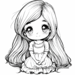 Detailed Chibi Girl Coloring Pages for Adults 1