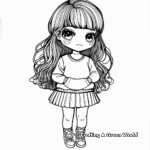 Detailed Chibi Girl Coloring Pages for Adults 4