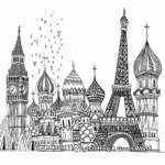 Detailed Coloring Pages of Famous Landmarks 4