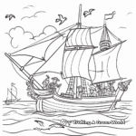 Detailed Columbus Day Voyage Coloring Pages for Adults 2