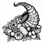 Detailed Cornucopia Coloring Pages for Adults 2