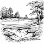 Detailed Golf Course Coloring Pages for Adults 2