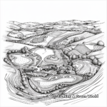 Detailed Golf Course Coloring Pages for Adults 3