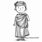 Detailed Hand-Drawn Athenian Toga Coloring Pages 1