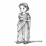 Detailed Hand-Drawn Athenian Toga Coloring Pages 2