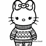Detailed Hello Kitty Christmas Sweater Coloring Pages 2