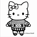 Detailed Hello Kitty Christmas Sweater Coloring Pages 3
