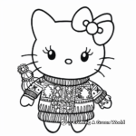 Detailed Hello Kitty Christmas Sweater Coloring Pages 4