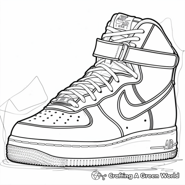 Nike Air Force 1 Coloring Pages Free Printable 
