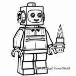 Detailed Lego Robot Coloring Page for Adults 3