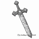 Detailed Minecraft Diamond Sword Coloring Pages 1