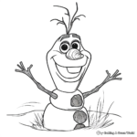 Detailed Olaf Drawing Coloring Pages for Adults 1