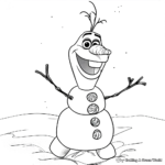 Detailed Olaf Drawing Coloring Pages for Adults 2