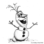 Detailed Olaf Drawing Coloring Pages for Adults 3