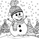 Detailed Snowman Frozen Christmas Coloring Pages 3