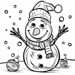 Detailed Snowman Frozen Christmas Coloring Pages 4