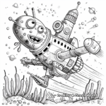 Detailed Spaceship and Alien Coloring Pages 1
