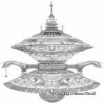 Detailed Spaceship and Alien Coloring Pages 2
