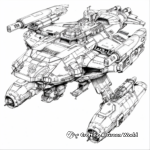Detailed Spaceship Coloring Pages for Adults 3