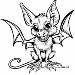 Detailed Vampire Bat Coloring Pages for Adults 1