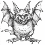 Detailed Vampire Bat Coloring Pages for Adults 3