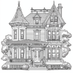 Detailed Victorian Christmas House Coloring Pages 2