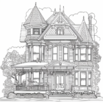 Detailed Victorian Christmas House Coloring Pages 3